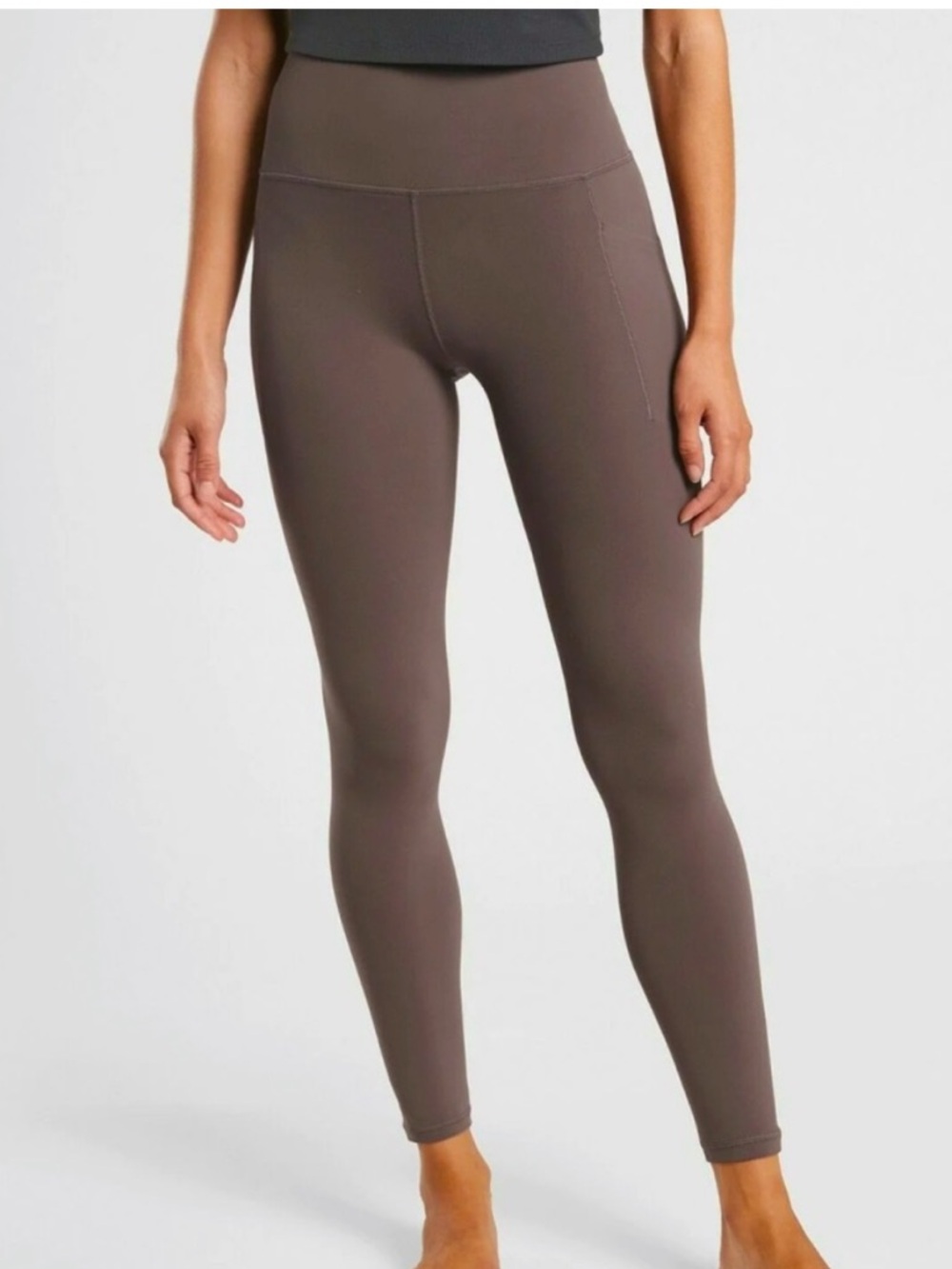 Athleta Salutation Stash High-Waist Brown Pocket Leggings